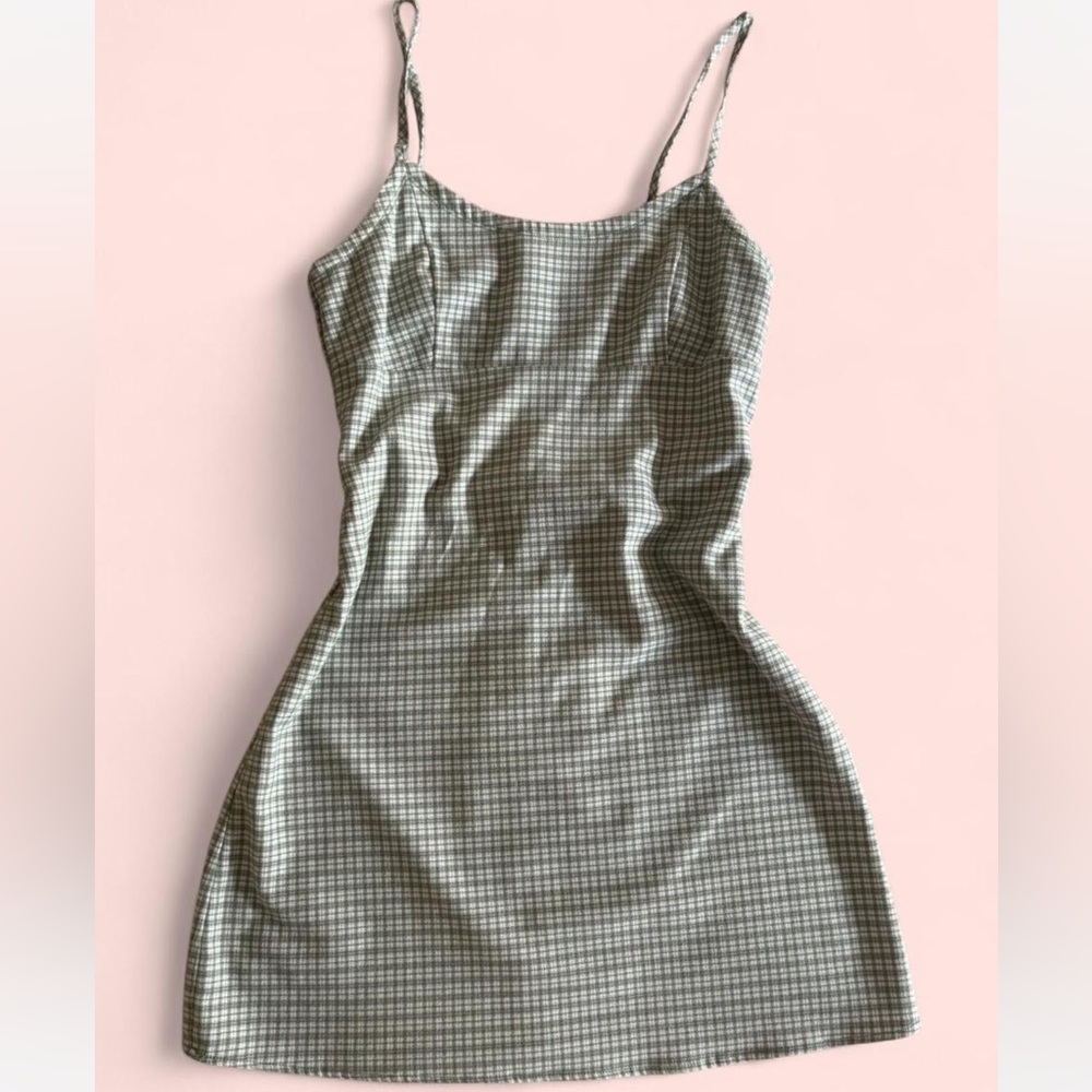 Brandy Melville Green Plaid Dress